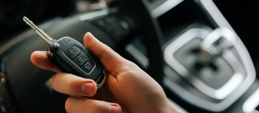 Car key inside a vehicle