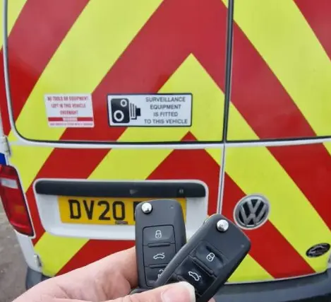 Volkswagen vehicle and key from the customer photographs